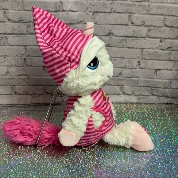 Unicorn Sleepy Caps Plush Fyala Stuffed Unicorn Plush Pink & White Rainbow - Picture 4 of 11